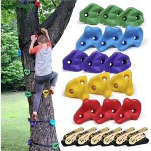 Tree Climbers, Set of 15 Climbing Holds/Steps for Kids with 6 Ratchet Straps